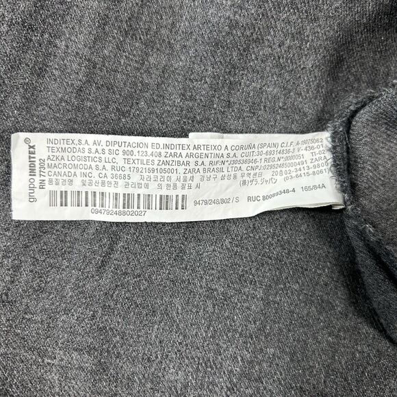 Zara Women's Gray Soft Button Down Collared Shirt Dress Midi 3/4 Sleeve Small - Picture 14 of 16